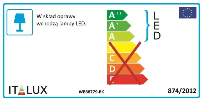 Kinkiet PAOLA czarny LED ITALUX