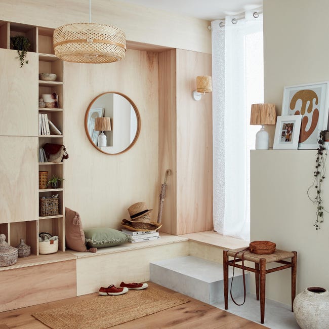 Kinkiet Palanga biały bambus E14 16 cm Inspire