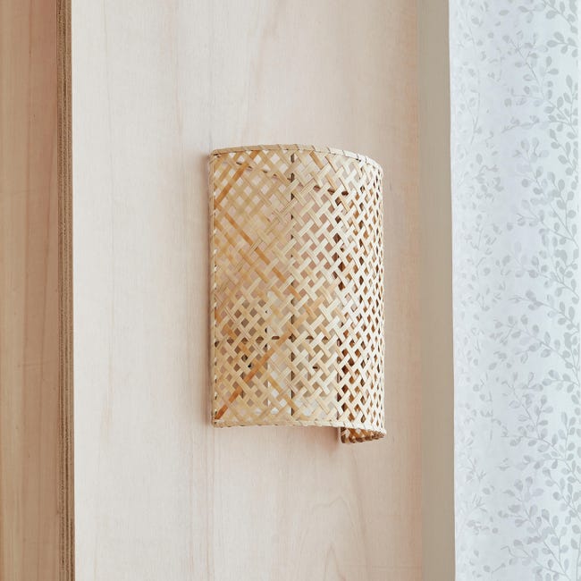 Kinkiet Palanga biały bambus E14 25 cm Inspire