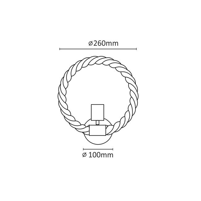 Kinkiet Rope Arthur czarny E27 Il Mio