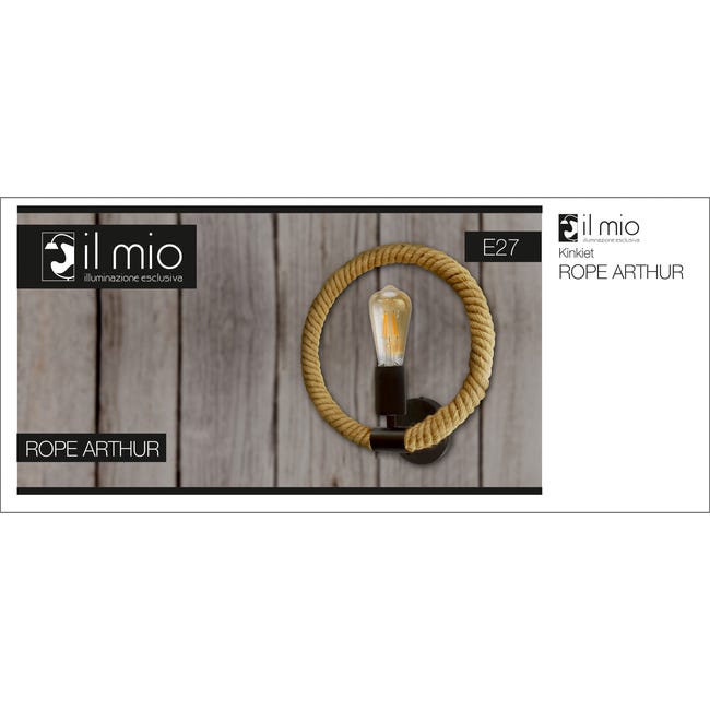 Kinkiet Rope Arthur czarny E27 Il Mio