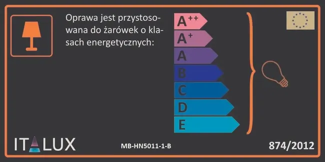 Kinkiet SONNY czarny E27 ITALUX