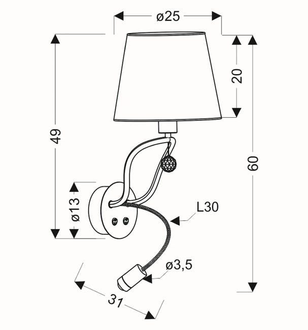 Kinkiet Saria złoty E14 Candellux