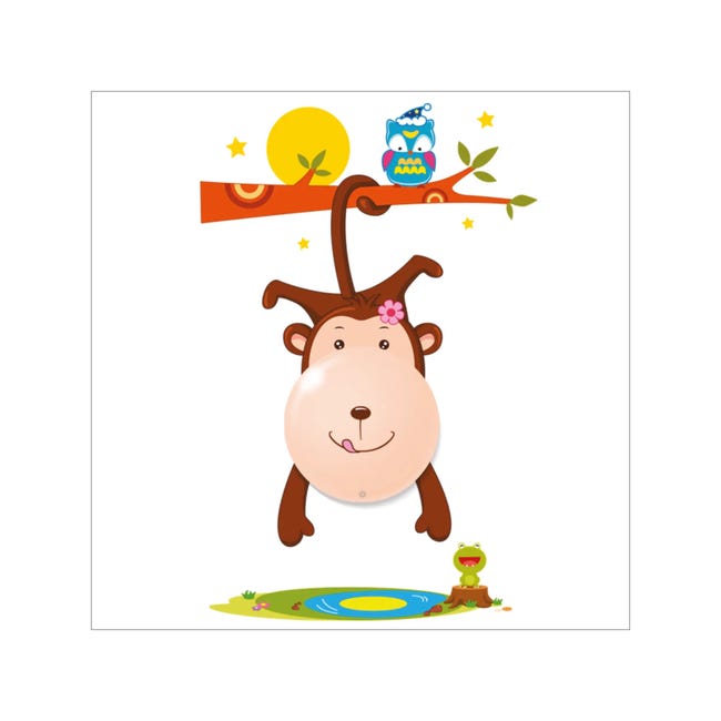 Kinkiet dziecięcy LED z naklejką małpka Milagro