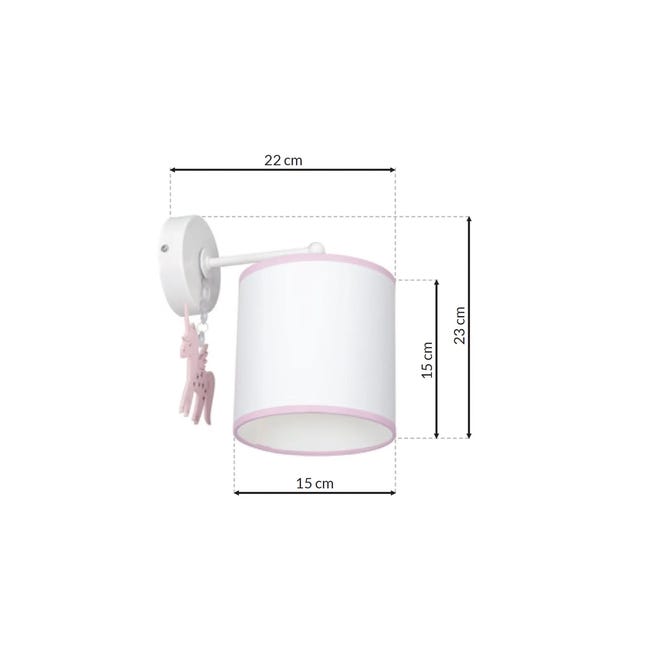 Kinkiet dziecięcy Uni biało-różowy E27 Milagro