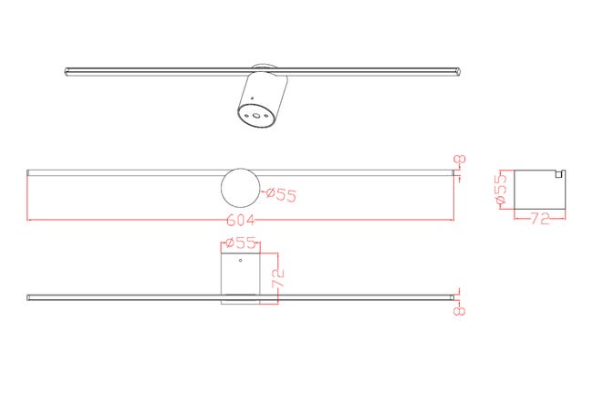 Kinkiet galeryjka Modern Slim 60 cm biały 750 lm LED Light Prestige