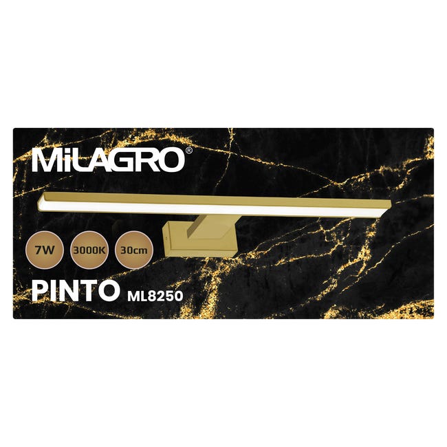 Kinkiet galeryjka Pinto 30 cm złoty 490 lm LED Milagro