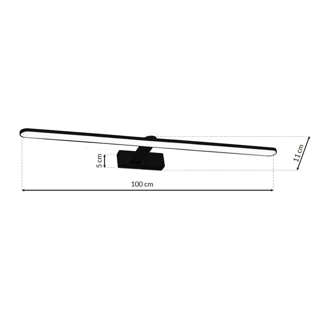 Kinkiet galeryjka Splash 100 cm czarny 1470 lm LED Eko-Light