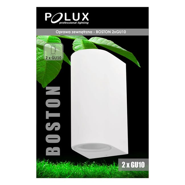 Kinkiet zewnętrzny BOSTON IP44 biały 2 x GU10 POLUX