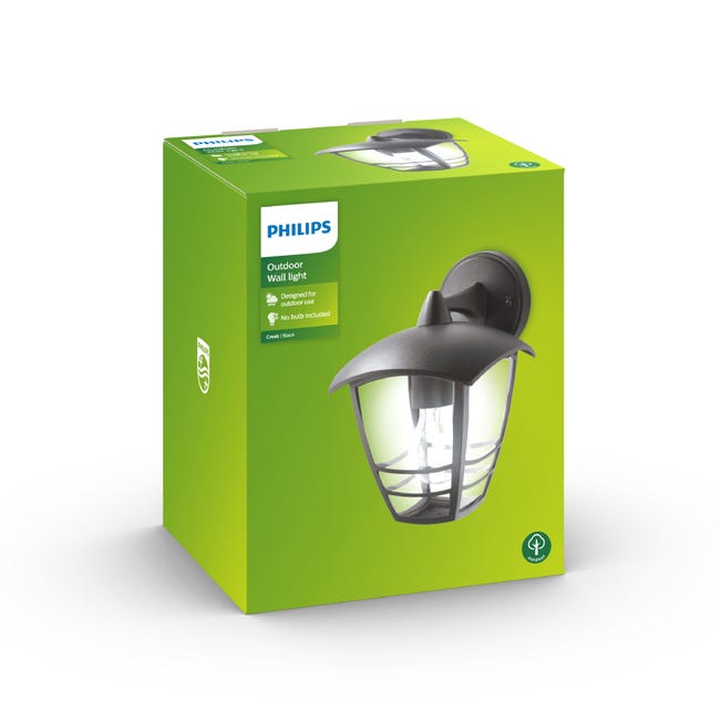 Kinkiet zewnętrzny Creek IP44 czarny E27 Philips