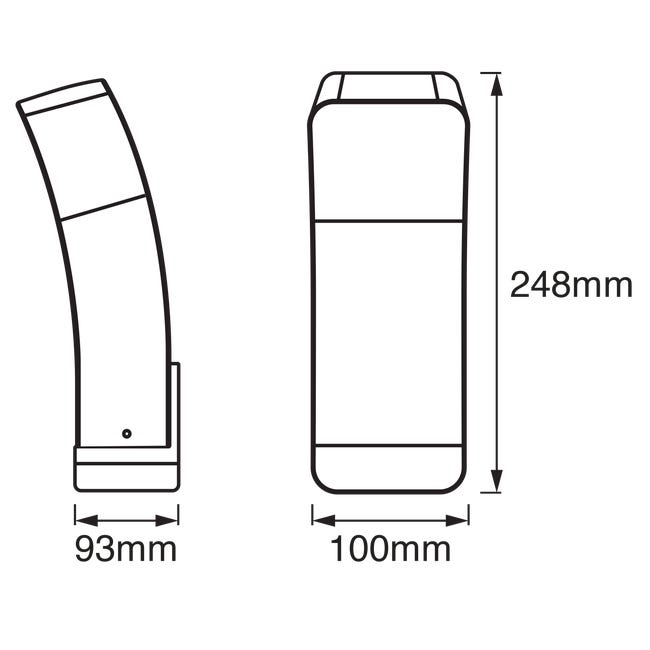 Kinkiet zewnętrzny Curve IP44 czarny LED Ledvance