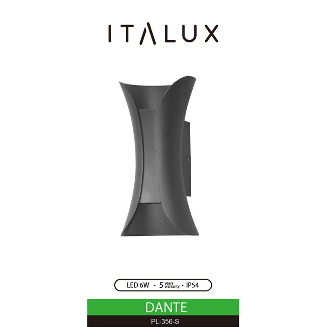 Kinkiet zewnętrzny Dante IP54 czarny LED Italux