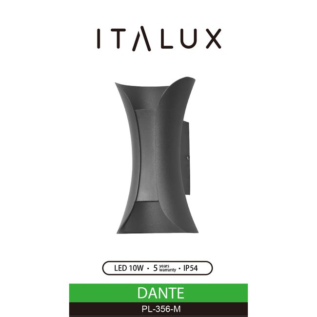 Kinkiet zewnętrzny Dante czarny Italux