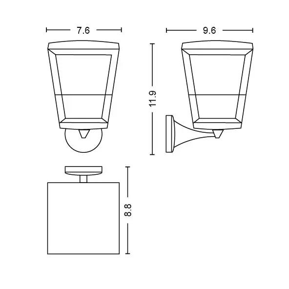 Kinkiet zewnętrzny Econic IP44 czarny LED Philips Hue