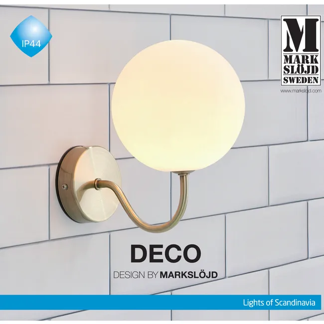 Kinkiet łazienkowy Deco IP44 złoty G9 Markslojd