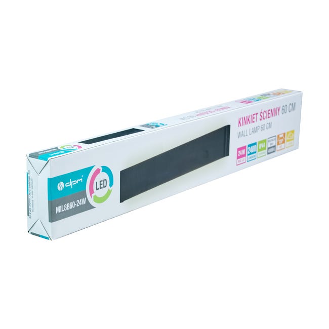 Kinkiet łazienkowy Sim IP44 61.2 cm czarny DPM