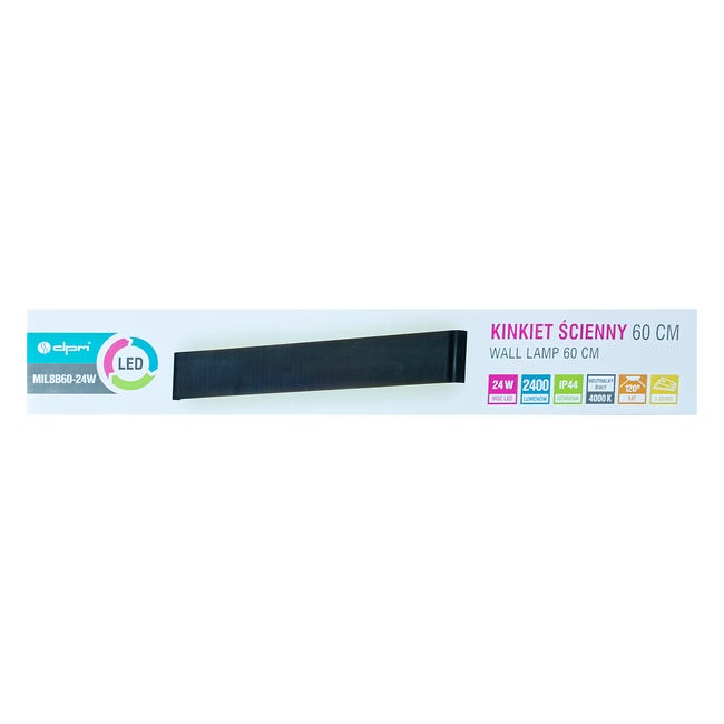 Kinkiet łazienkowy Sim IP44 61.2 cm czarny DPM
