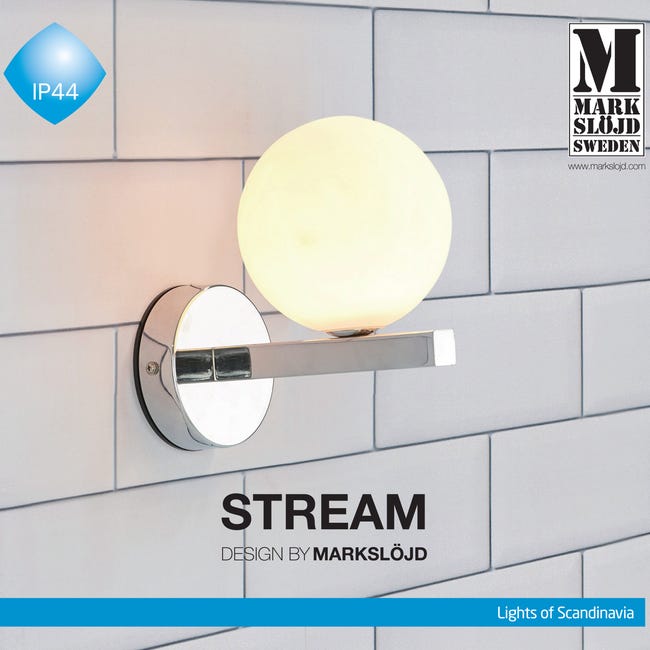 Kinkiet łazienkowy Stream IP44 chrom G9 Markslojd
