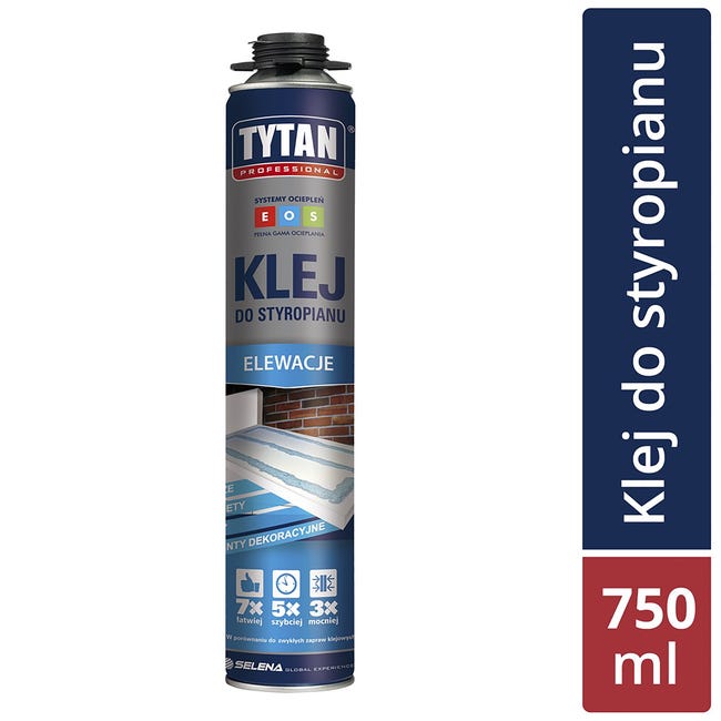 Klej poliuretanowy pistoletowy do styropianu EOS 750 ml Tytan Professional