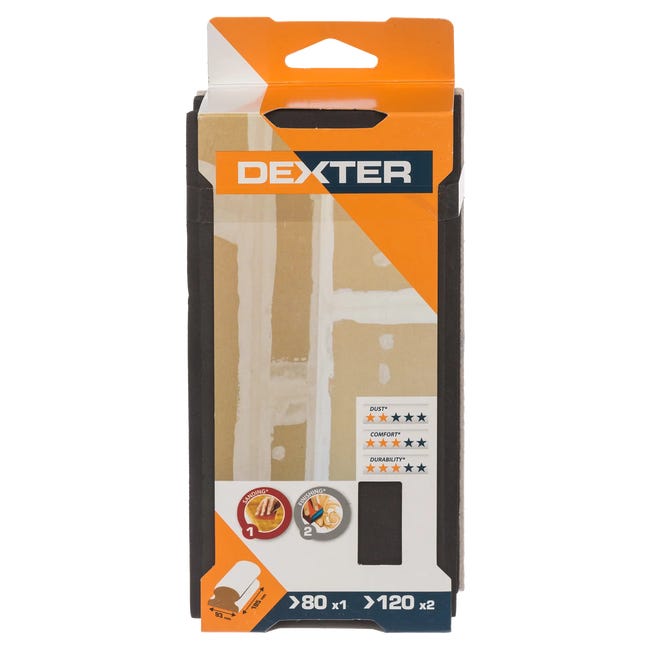 Klocek do szlifowania z papierem ściernym 93 x 185 mm DEXTER