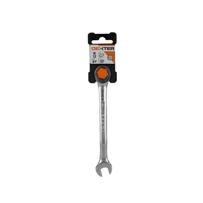 Klucz płasko-oczkowy z grzechotką CRV 12 mm Dexter