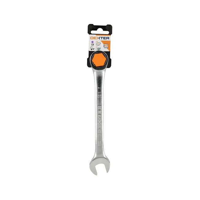 Klucz płasko-oczkowy z grzechotką CRV 19 mm Dexter
