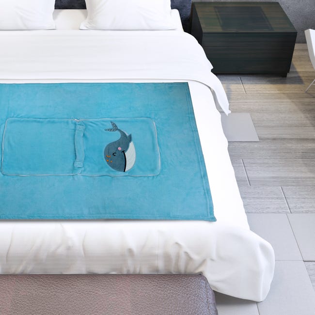 Koc, poduszka 2 w 1 dla dzieci Mooky Whale 75 x 100 cm