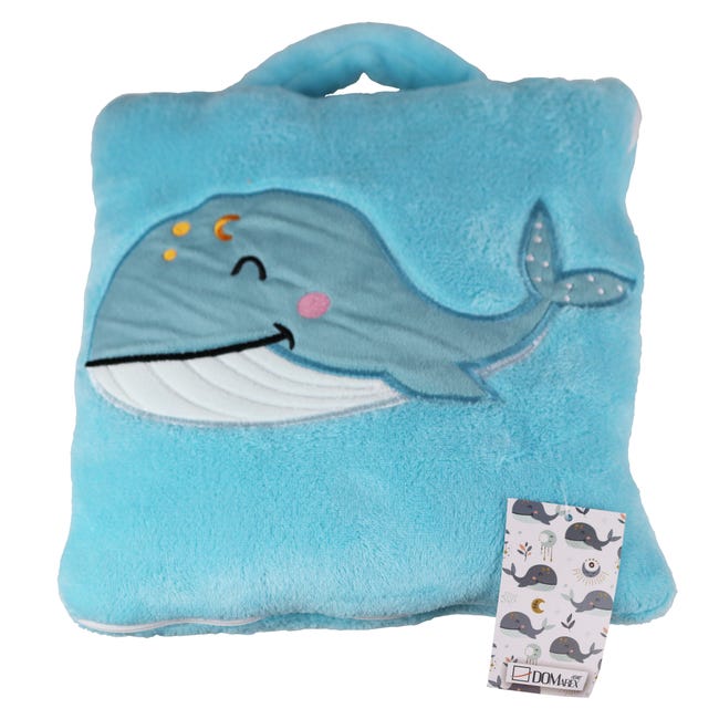 Koc, poduszka 2 w 1 dla dzieci Mooky Whale 75 x 100 cm