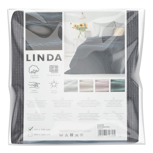 Koc Linda granatowy 200 x 220 cm