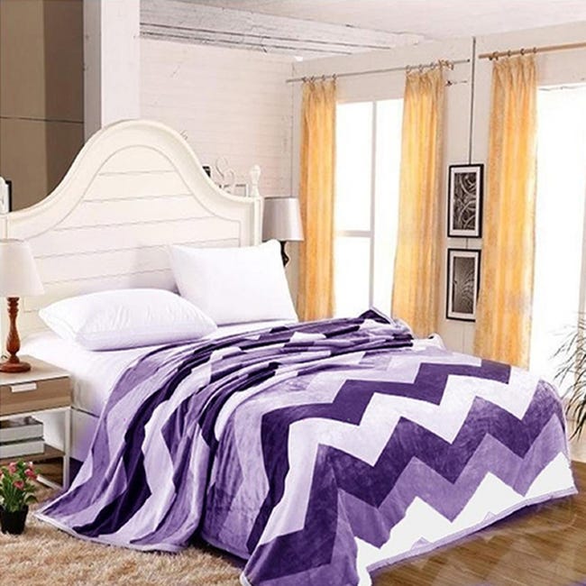 Koc Ziggy Zig Zag fioletowy 200 x 220 cm