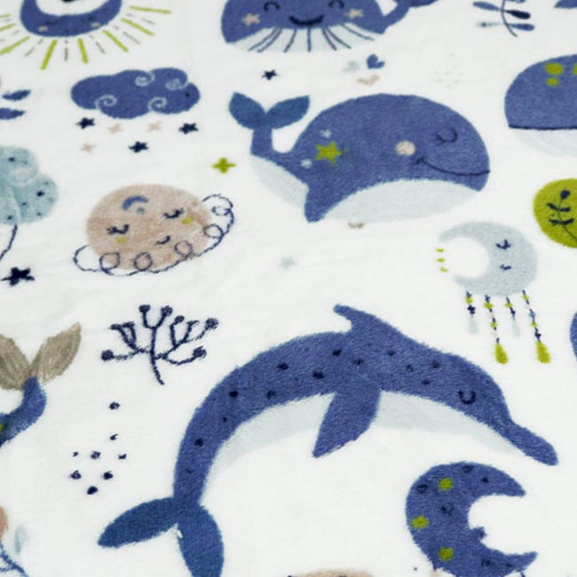Koc dla dzieci Ocean Whale 130 x 170 cm