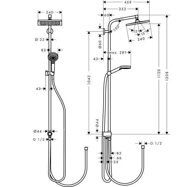 Kolumna prysznicowa Crometta Hansgrohe