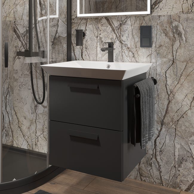 Kolumna prysznicowa z baterią  Modern Black Termostat Liveno