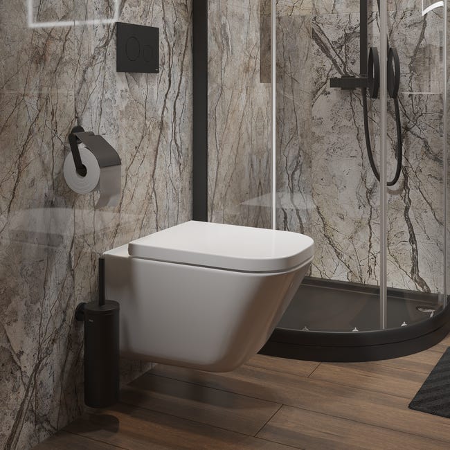 Kolumna prysznicowa z baterią  Modern Black Termostat Liveno