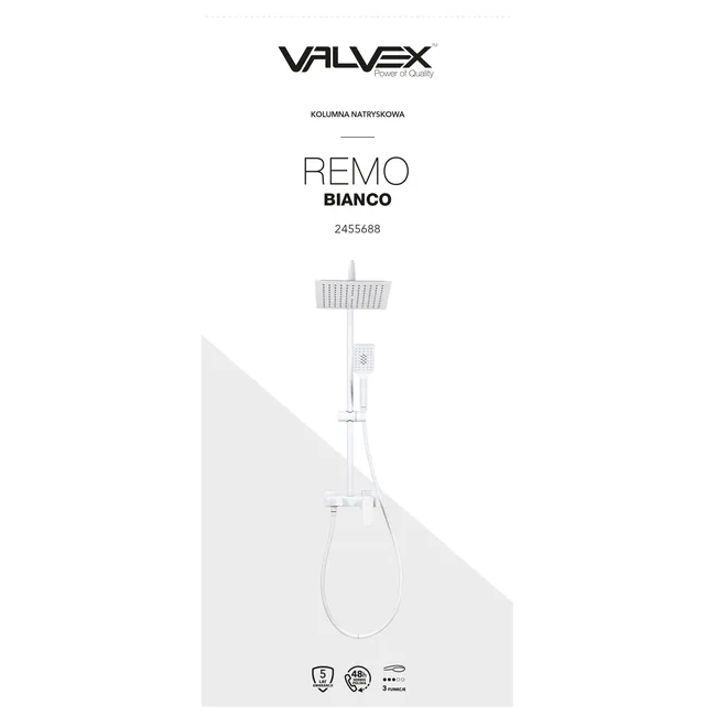 Kolumna prysznicowa z baterią Remo Bianco Valvex