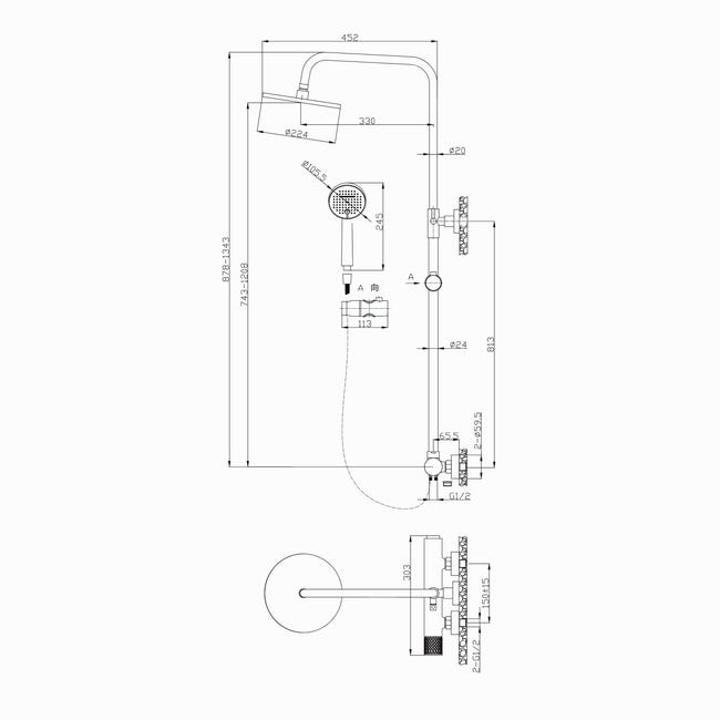 Kolumna prysznicowa z baterią Starlight Invena