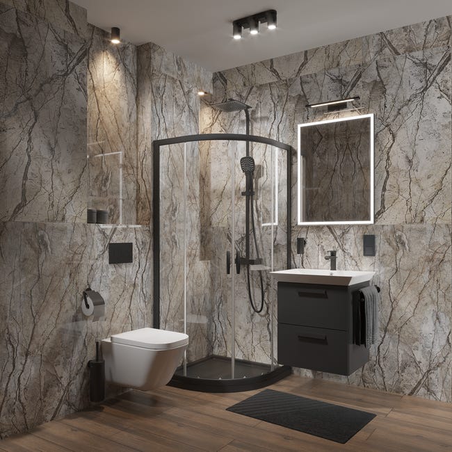 Korek spustowy klik-klak umywalkowy z przelewem czarny S2186 JANO