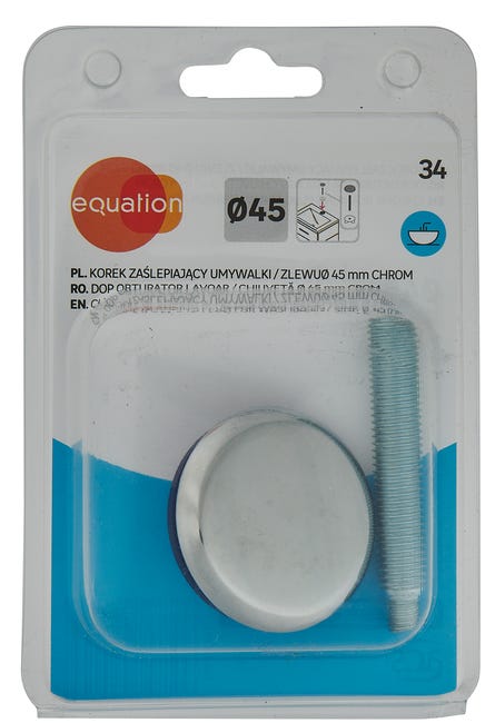 Korek zaślepiający DO UMYWALKI CHROM 44 mm EQUATION