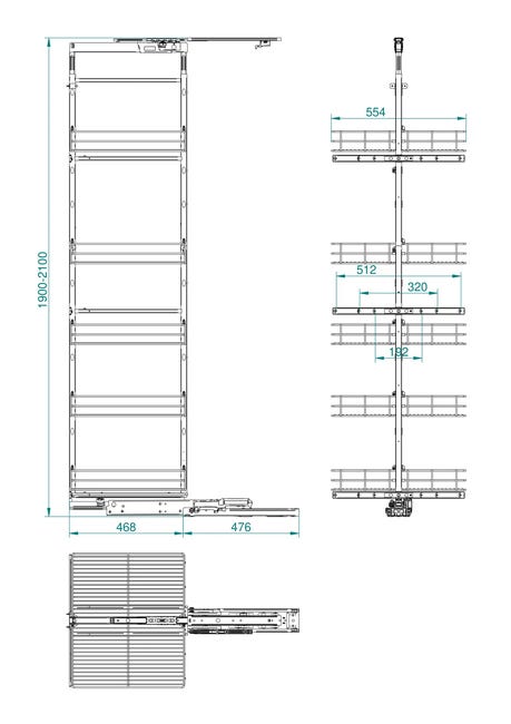 Kosz cargo Maxi 60 cm grafitowy Rejs