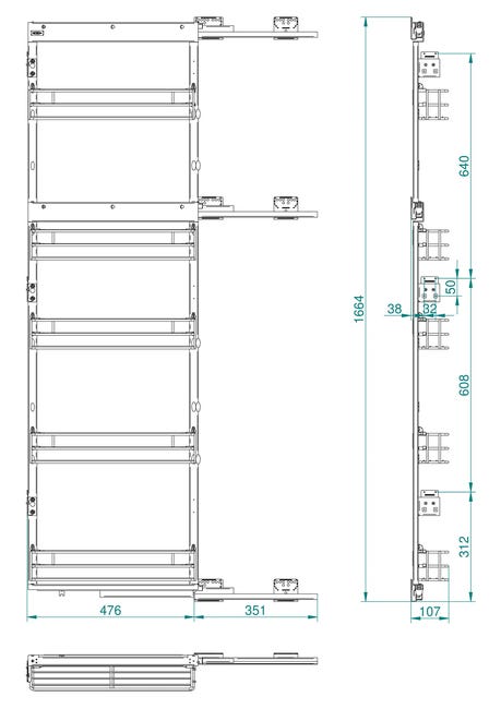 Kosz cargo Maxima Classic 15 cm boczny lewy grafitowy Rejs