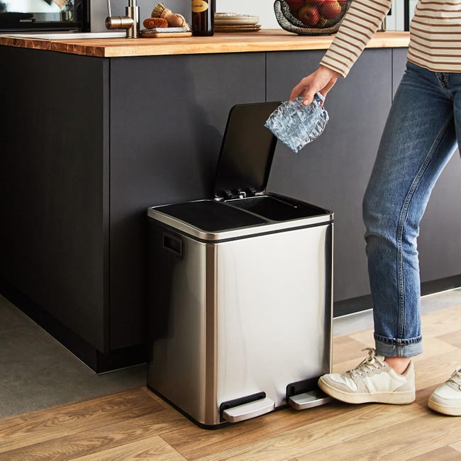 Kosz na śmieci Smart 2 x 15 l inox Delinia