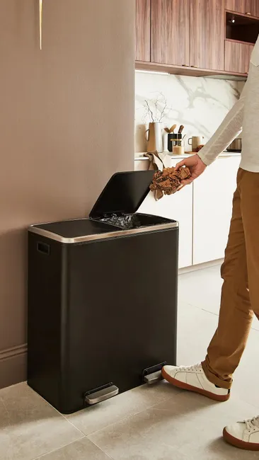 Kosz na śmieci Smart 2 x 30 l czarny Delinia