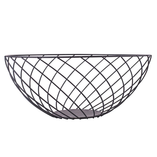 Koszyk metalowy na owoce 28 x 12 cm czarny