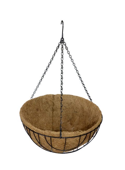 Koszyk na kwiaty wiszący 35x17 cm z matą kokosową