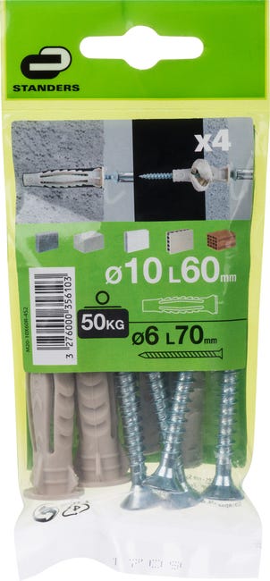 Kołek uniwersalny 10 x 60 mm 4 szt. Standers
