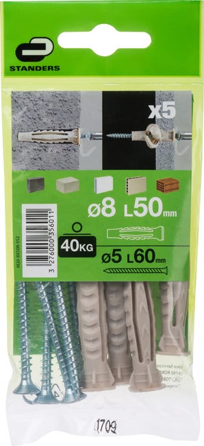 Kołek uniwersalny 8 x 50 mm 5 szt. Standers
