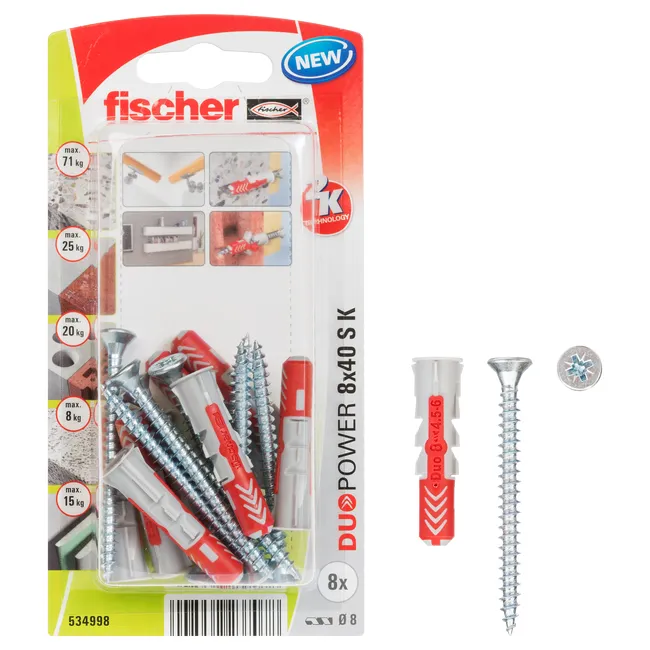 Kołek uniwersalny S K NV Duopower 8 x 40 mm 8 szt. Fischer
