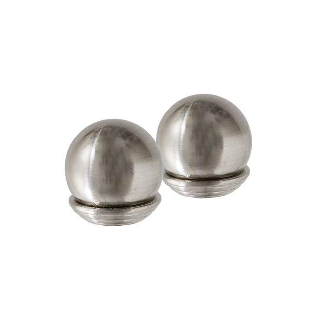 Końcówka do karnisza Gałka efekt stali 19 mm 2 szt.
