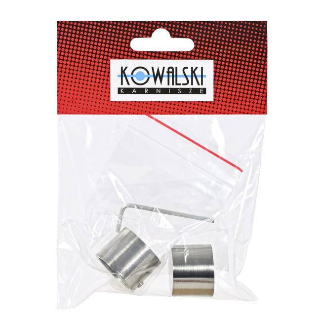 Końcówka do karnisza Luna efekt stali 19 mm 2 szt.
