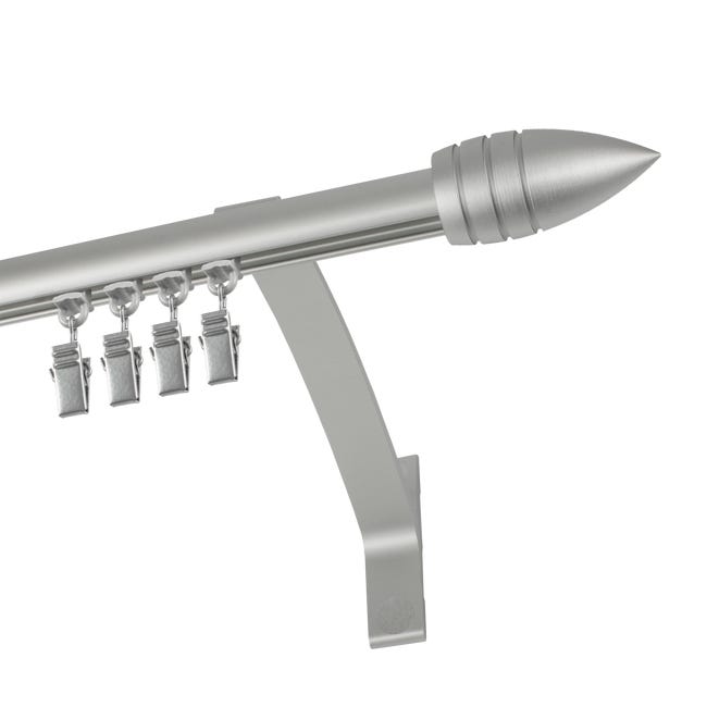 Końcówka do karnisza Pocisk srebrna inox 20 mm